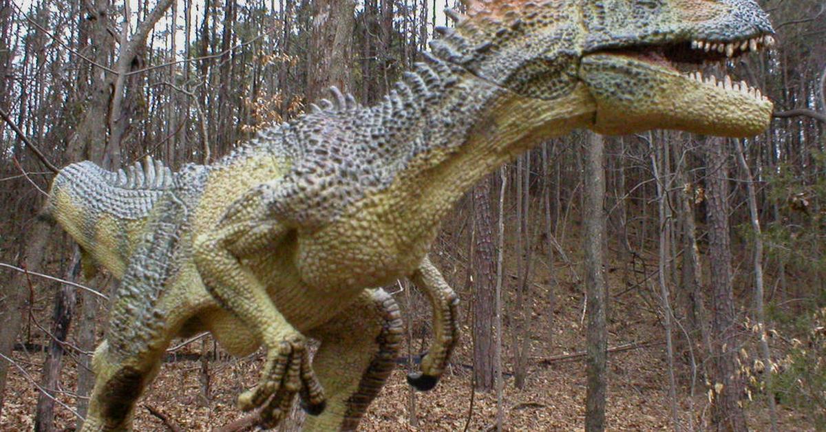 Captivating presence of the Allosaurus, a species called Allosaurus fragilis.