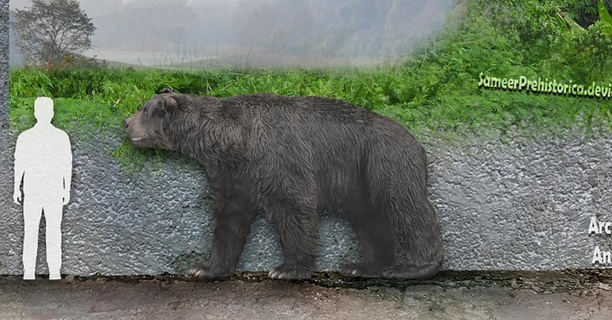 The Arctotherium, a species known as Arctotherium bonariense, in its natural splendor.