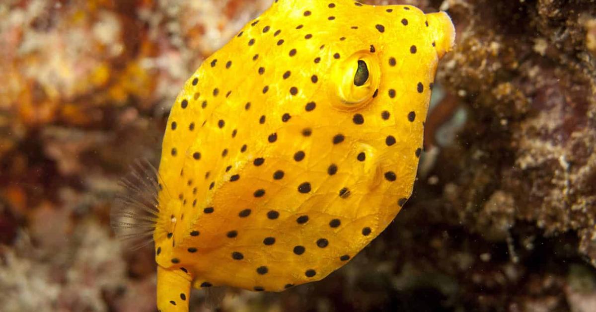 Iconic view of the Boxfish, or Ostracion cubicus, in its habitat.