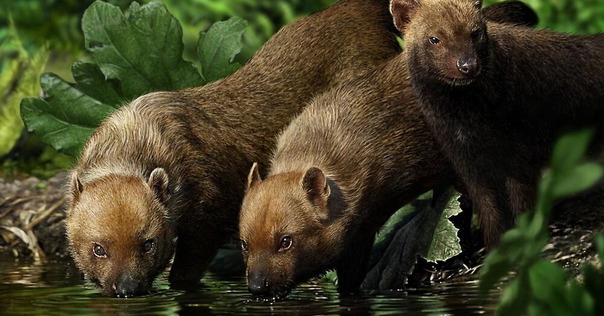 Picture of Bush Dog, known in Indonesia as Anjing Hutan.