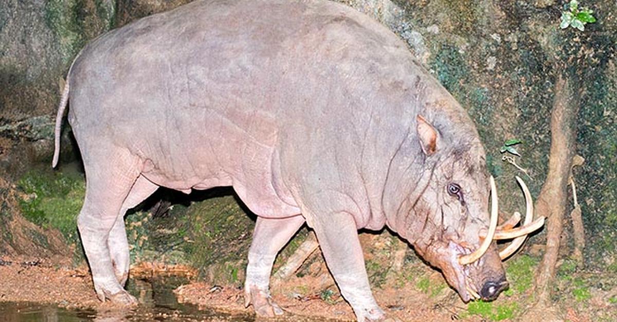 Vibrant snapshot of the Babirusa, commonly referred to as Babirusa in Indonesia.