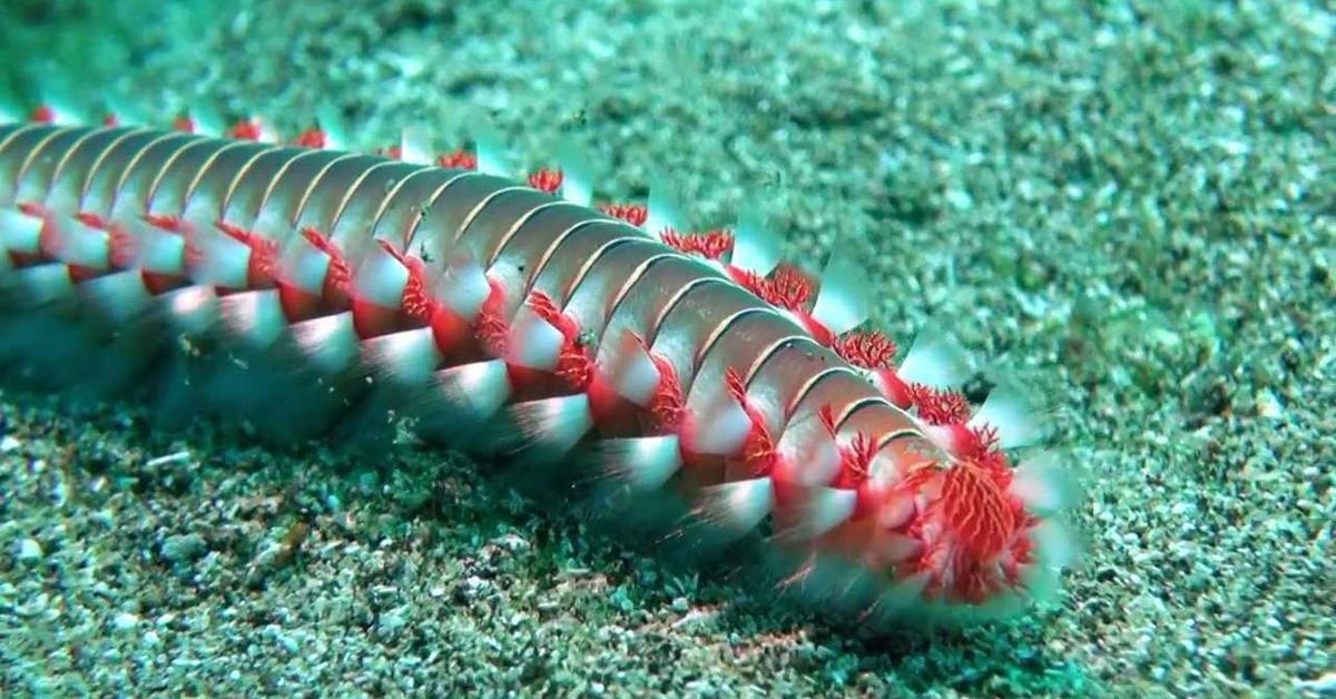 The Bearded Fireworm, an example of Hermodice carunculata, in its natural environment.