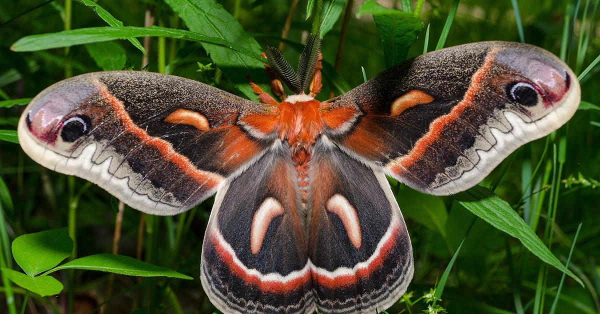 Stunning depiction of Cecropia Moth, also referred to as Hyalophora cecropia.