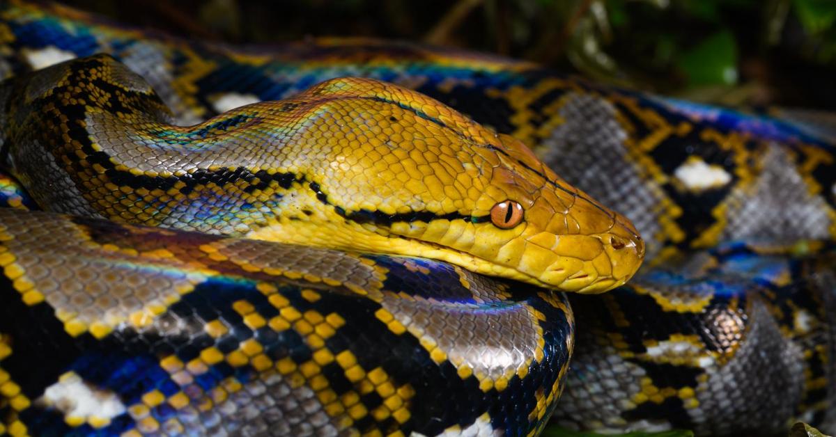 Natural elegance of the Cow Reticulated Python, scientifically termed Malayopython reticulatus.