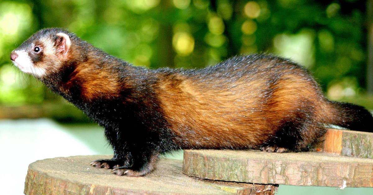 Captivating shot of the European Polecat, or Musang Eropa in Bahasa Indonesia.