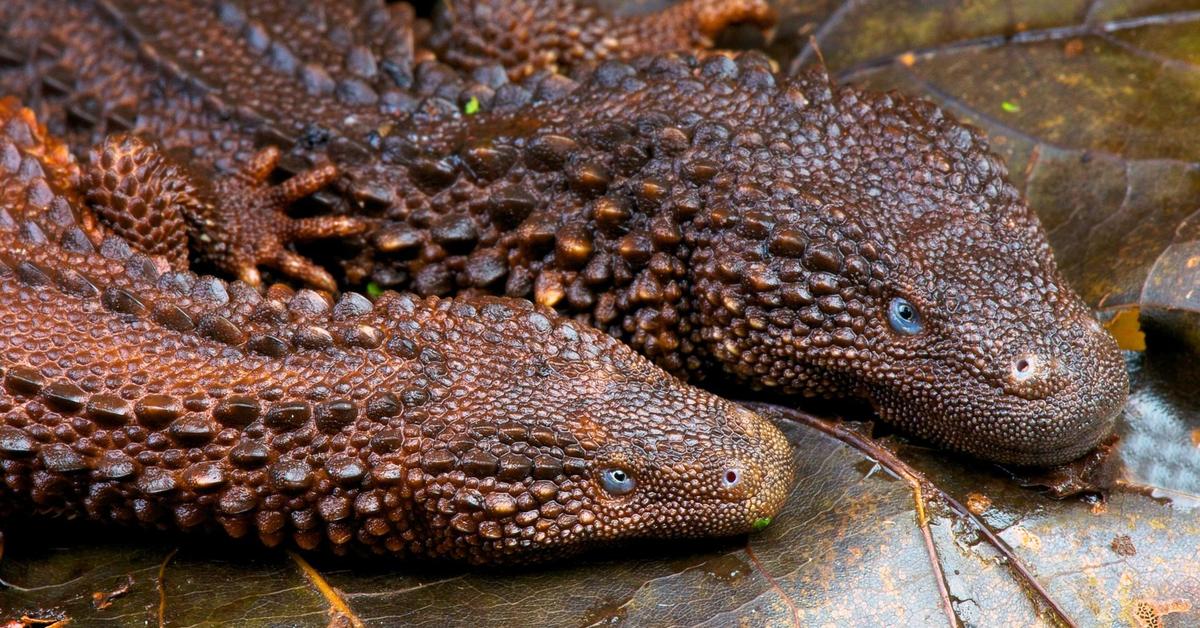 Portrait of a Earless Monitor Lizard, a creature known scientifically as Lanthanotus borneensis.