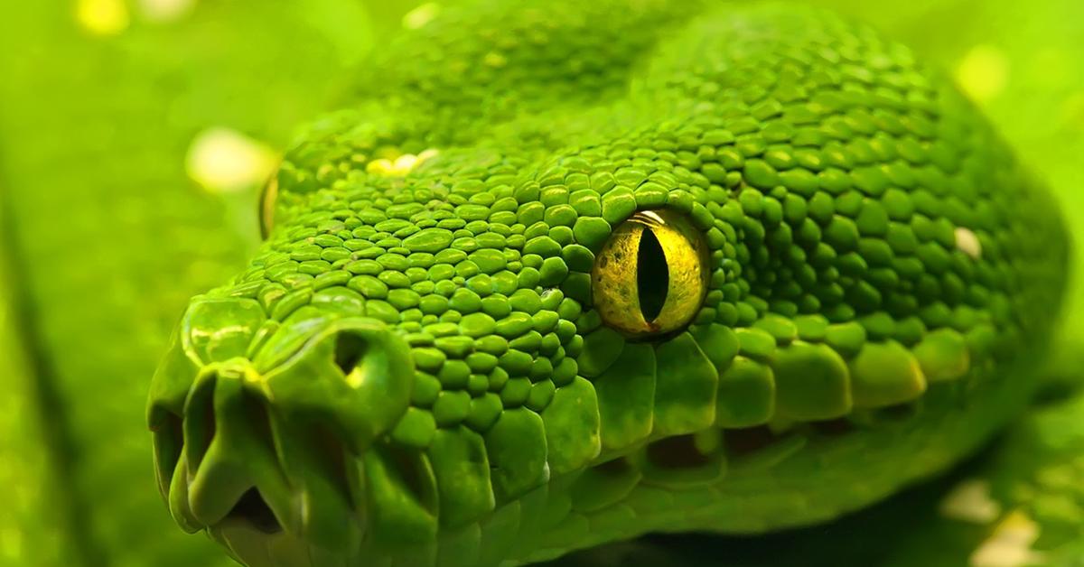 Photograph of the unique Green Snake, known scientifically as Opheodrys.