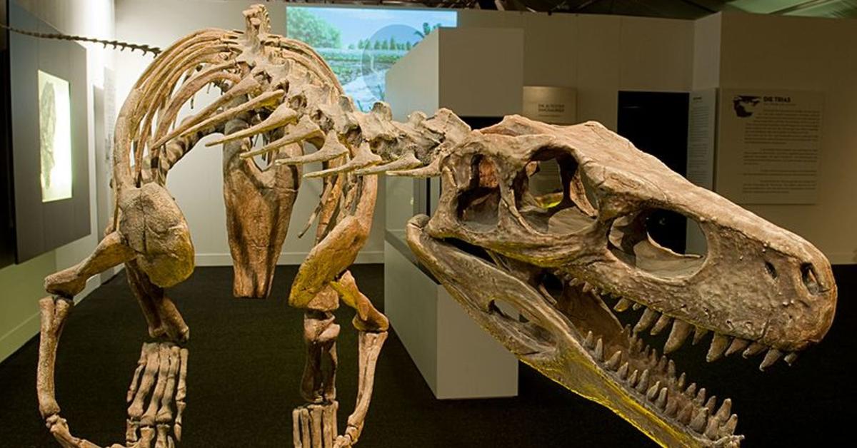 The Herrerasaurus, an example of Herrerasaurus ischigualastensis, in its natural environment.