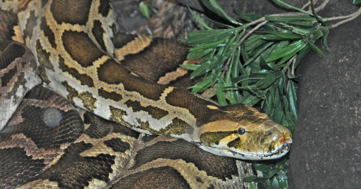 Photographic depiction of the unique Indian Python, locally called Piton India.