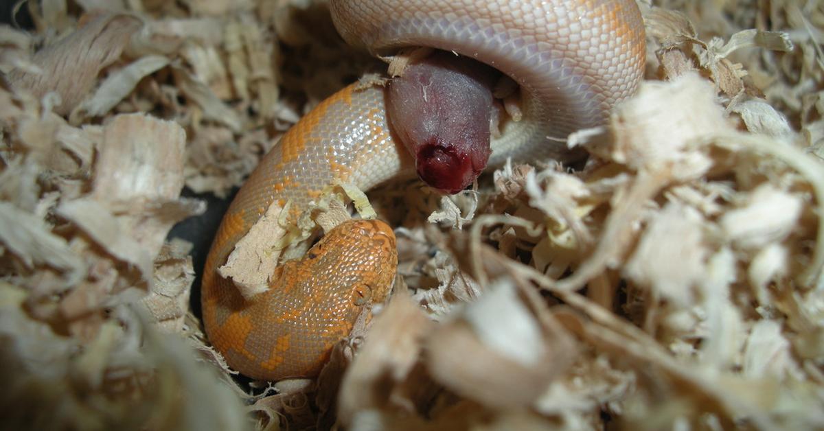 Detailed shot of the Kenyan Sand Boa, or Gongylophis colubrinus, in its natural setting.