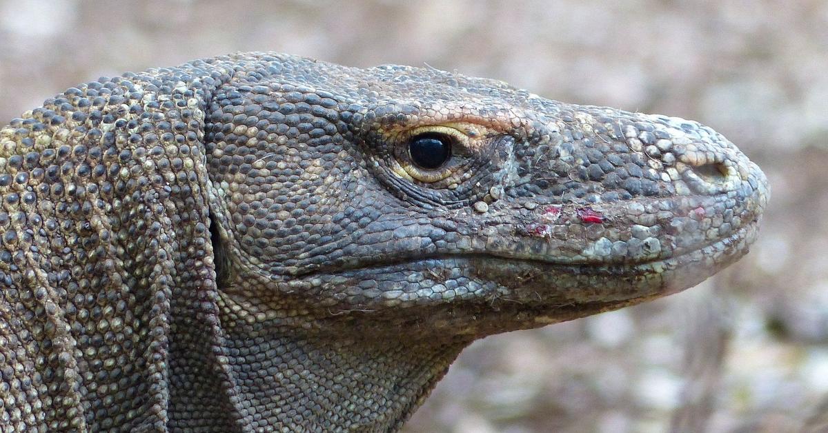 Photograph of the unique Komodo Dragon, known scientifically as Varanus komodoensis.