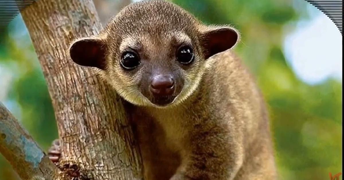 Distinctive Kinkajou, in Indonesia known as Kinkajou, captured in this image.