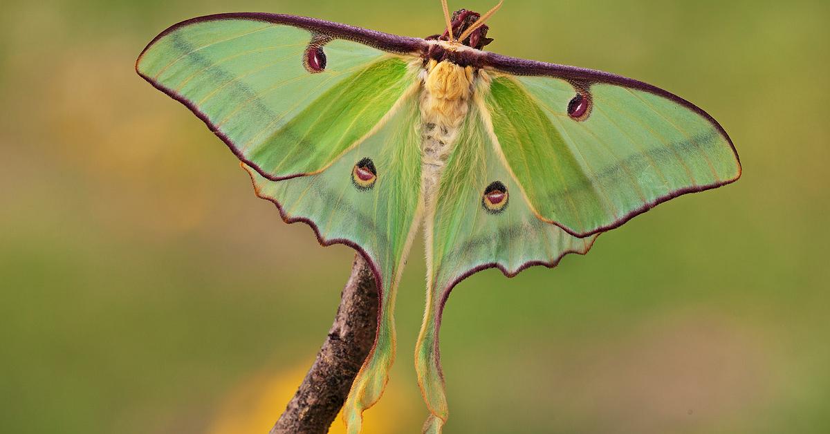 Close encounter with the Luna Moth Caterpillar, scientifically called Actias luna.