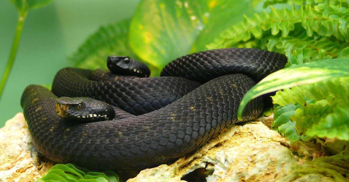 Captivating shot of the Moccasin Snake, or Ular Mokasin in Bahasa Indonesia.