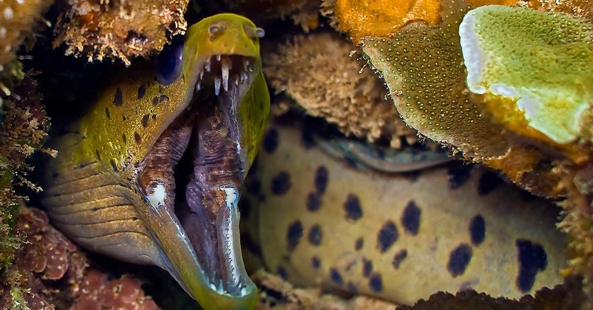 Captured elegance of the Moray Eel, known in Indonesia as Belut Moray.