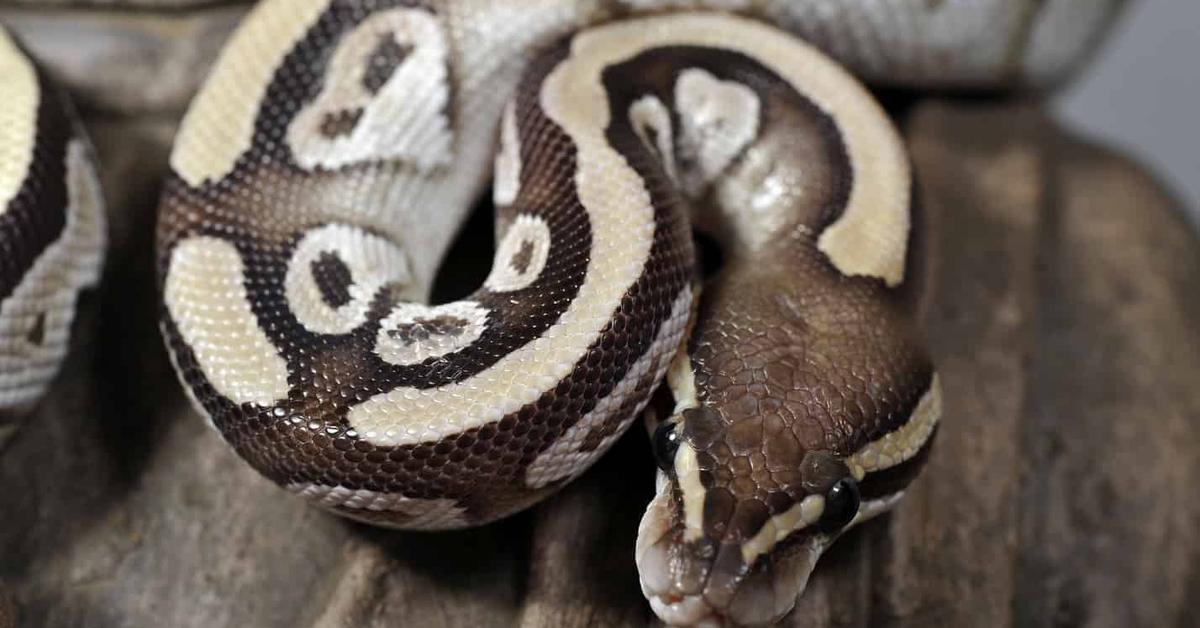 Iconic view of the Mojave Ball Python, or Python regius, in its habitat.