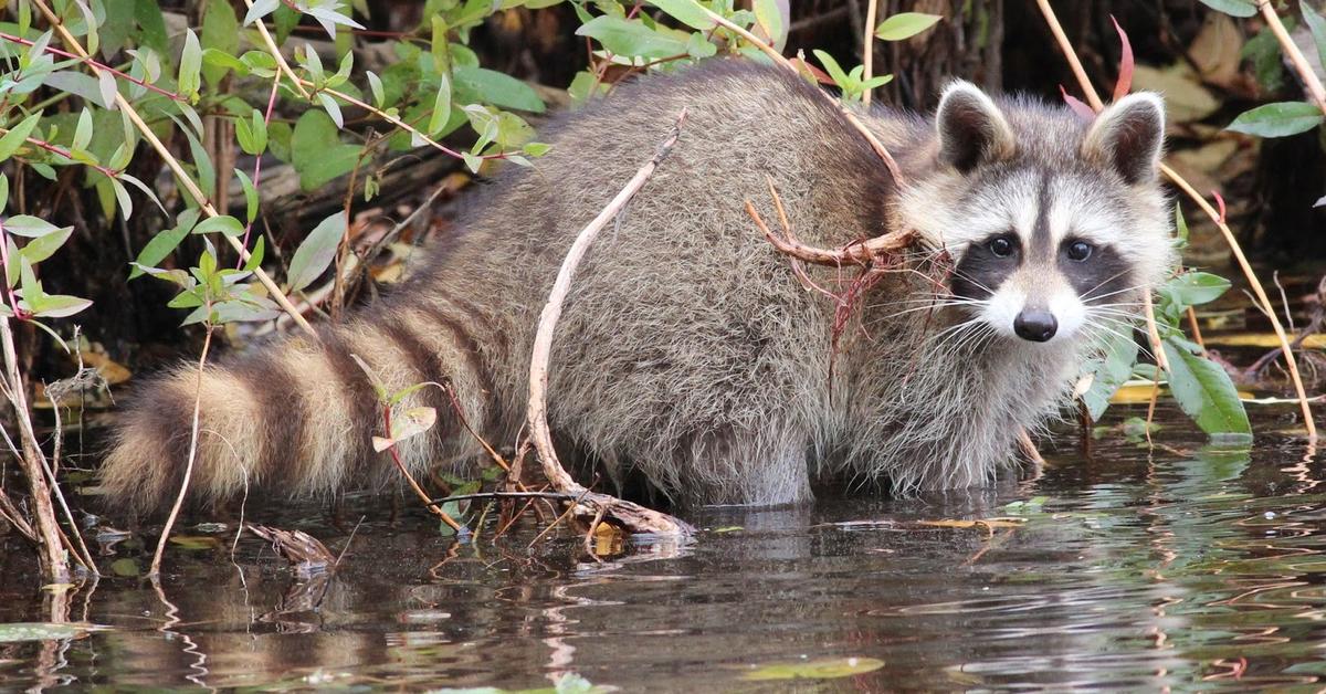 Captured beauty of the Raccoon, or Procyon lotor in the scientific world.