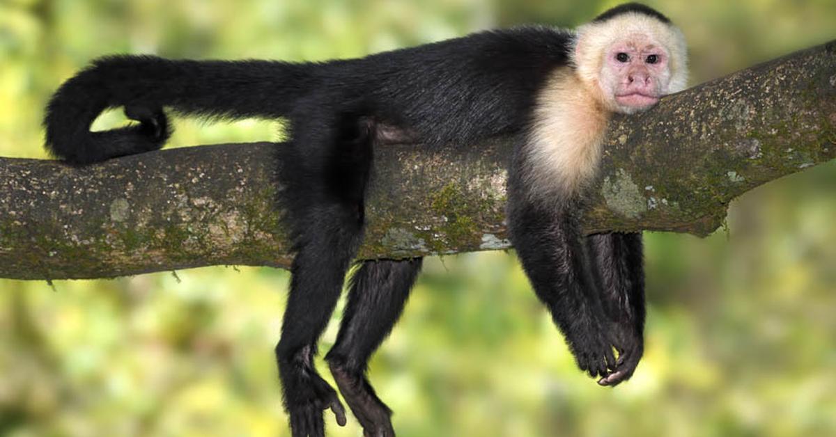 Close-up view of the White-Faced Capuchin, known as Capuchin Wajah Putih in Indonesian.