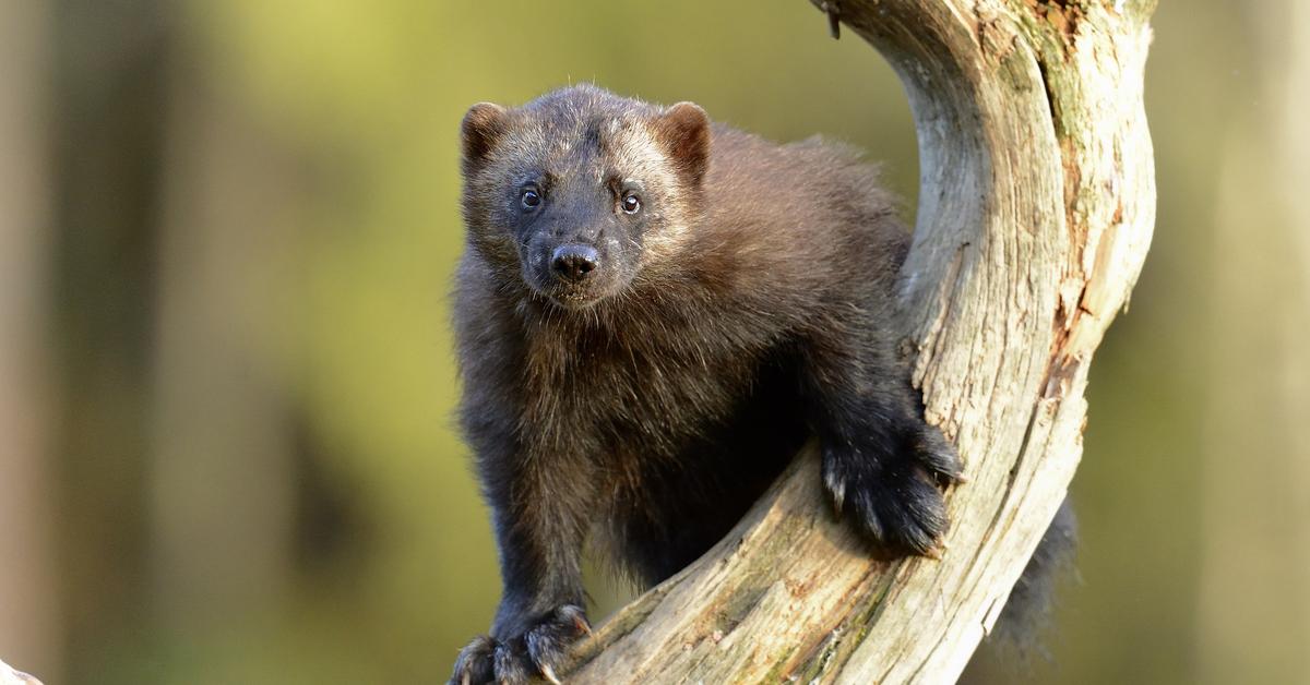 Portrait of a Wolverine, a creature known scientifically as Gulo gulo.